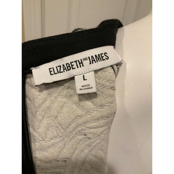Elizabeth and James Black & White Geometric Dress W/ Short Sleeves, Size Large - Picture 7 of 7